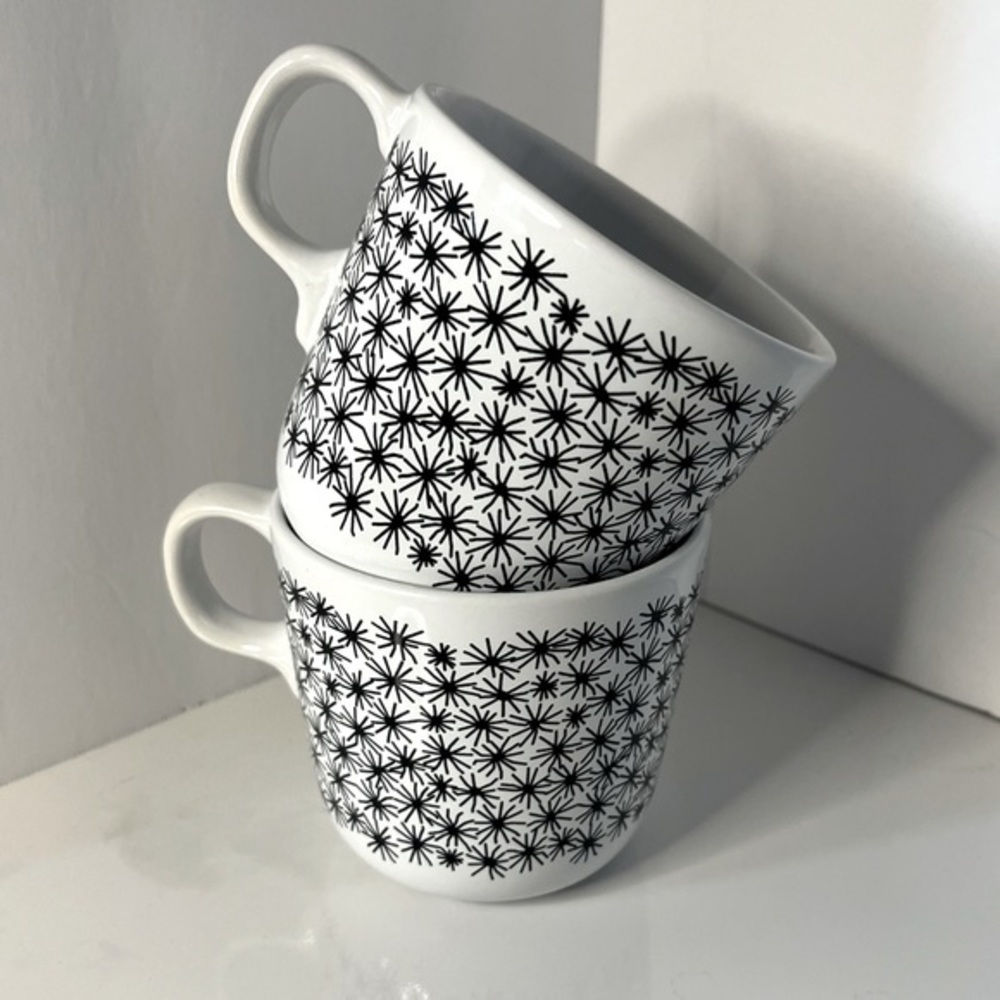 Black & white starburst IKEA teacups
